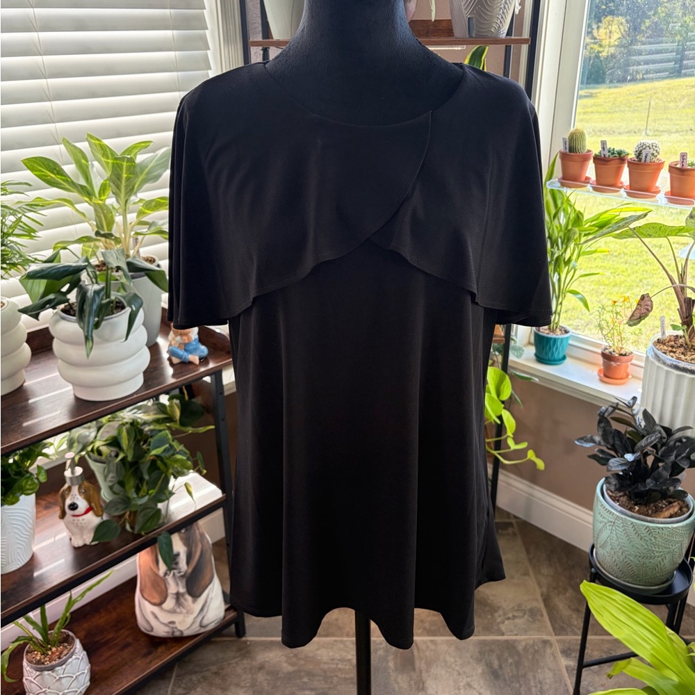 Chaus Black Layered Women's Blouse